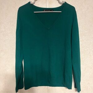 New York & Company Teal V-Neck Sweater